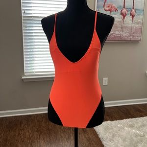 Orange One Piece Swimsuit